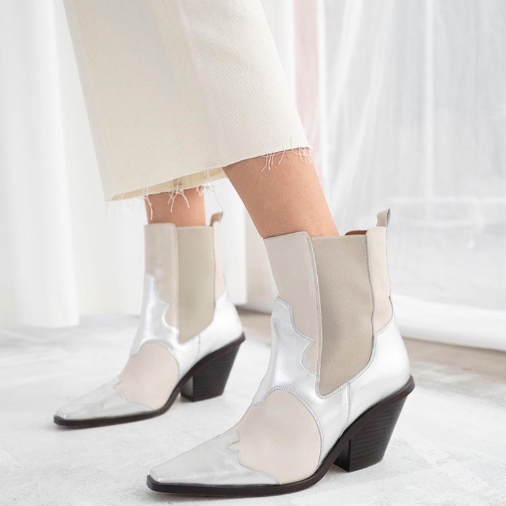 & Other Stories Square Toe Leather Cowboy Boots